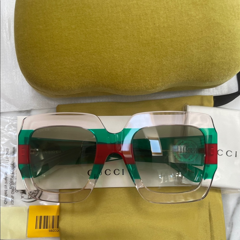 GUCCI MULTI GREEN SUNGLASSES FROM THE URBAN COLLECTION AS SEEN ON J LO & CELEBS - Picture 7 of 16